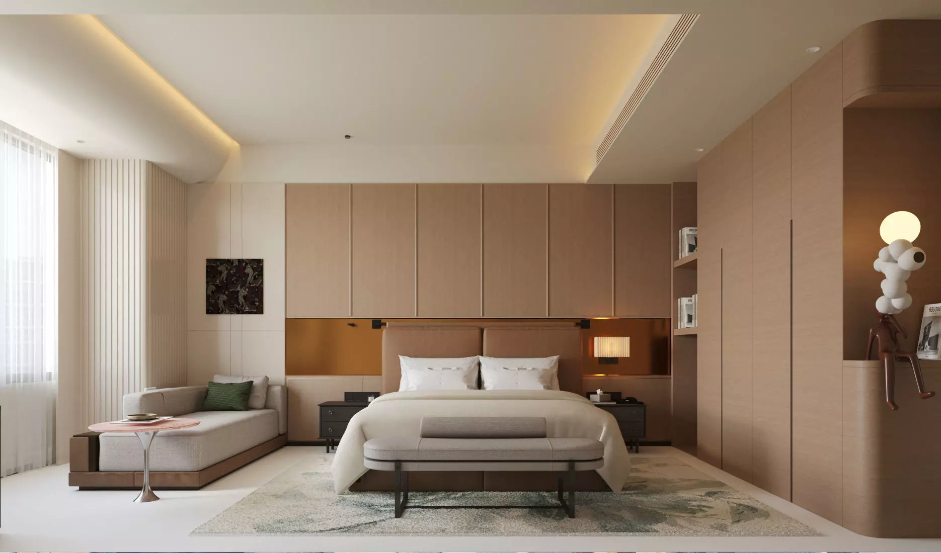 Hotel guest room 3D model_0