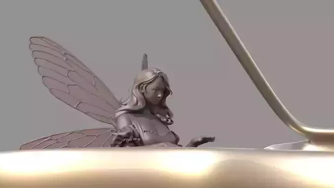 Butterfly girl play the piano