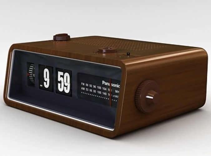Retro Style Radio Alarm Flip Clock 3D Model MAX OBJ 3DS FBX C4D LWO LW