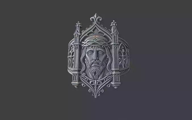 gothic church jesus ring ornate antique ring