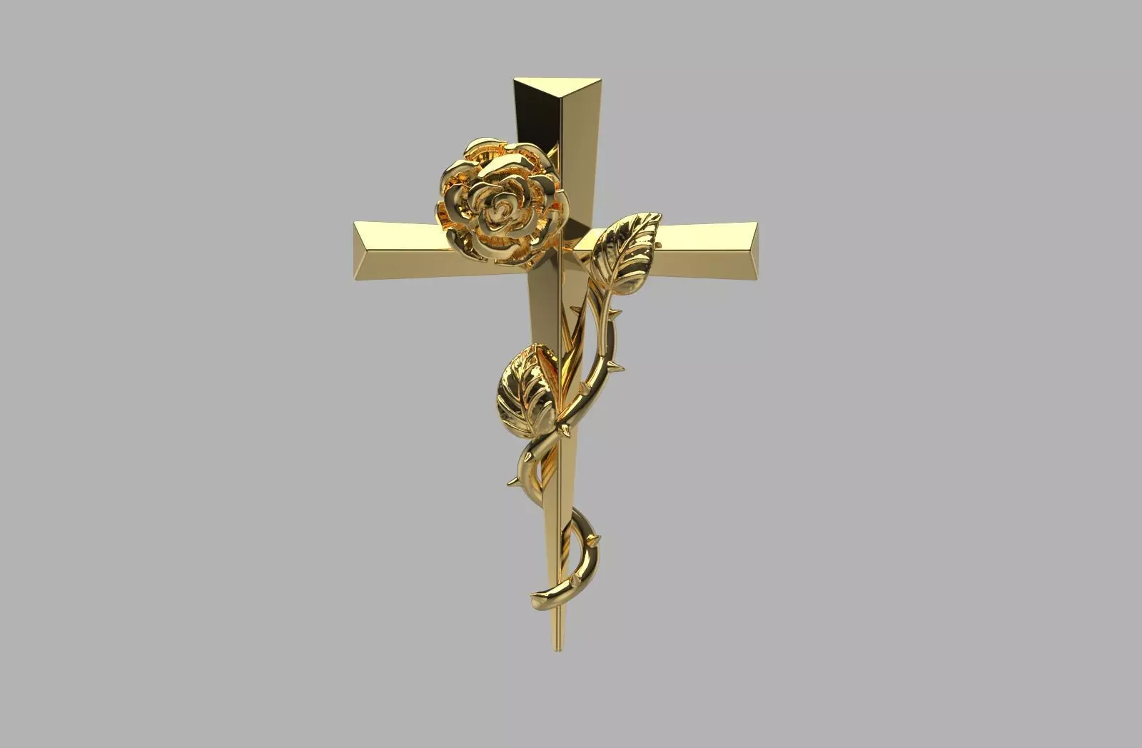 Dije Cruz y Rosa - Cross and Rose necklace 3D print model