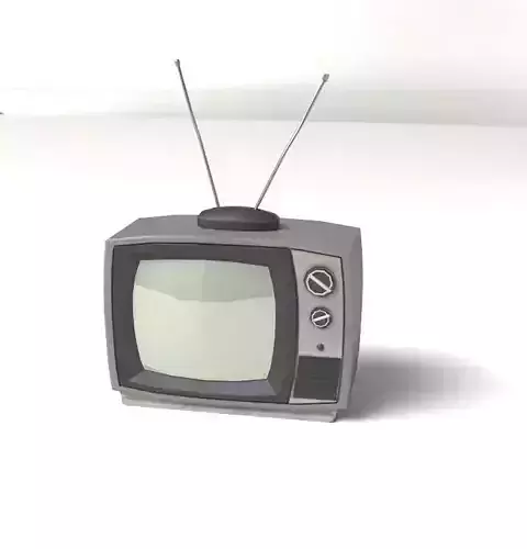 Stylized Low-Poly Retro TV Set 