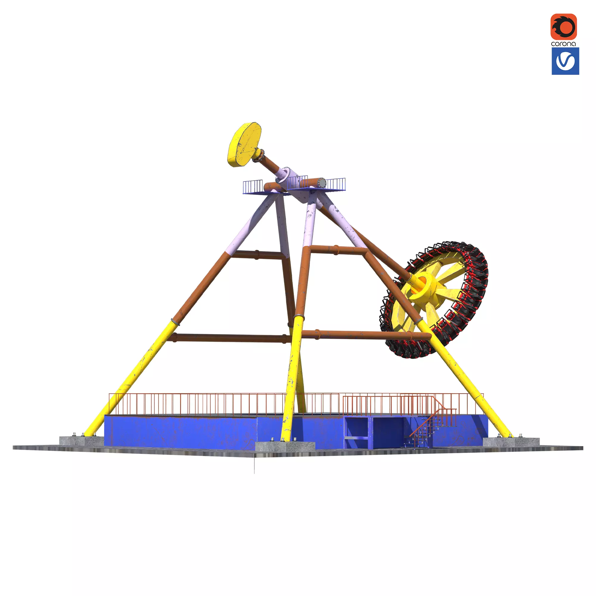 Giant frisbee ride 3D model