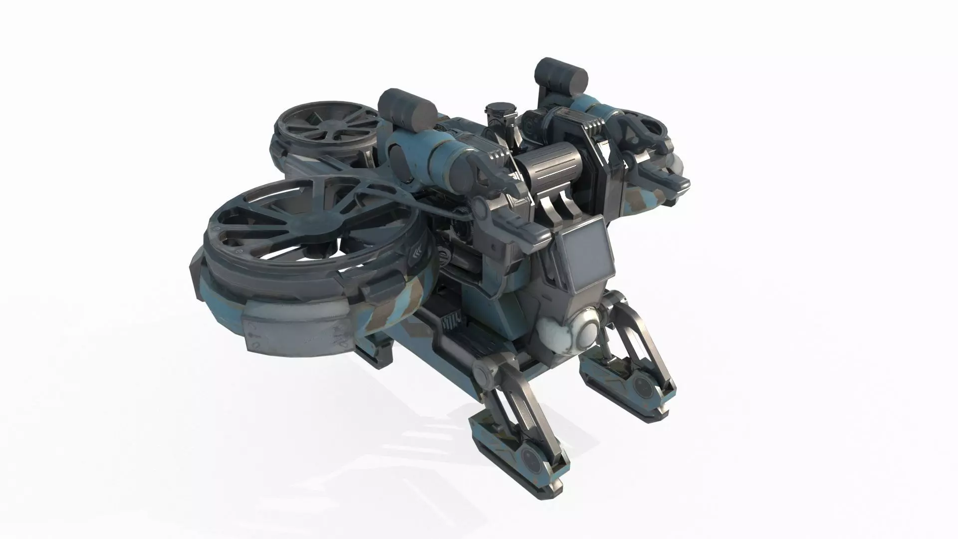 Future Sci-Fi Reconnaissance Drone 3D model_3