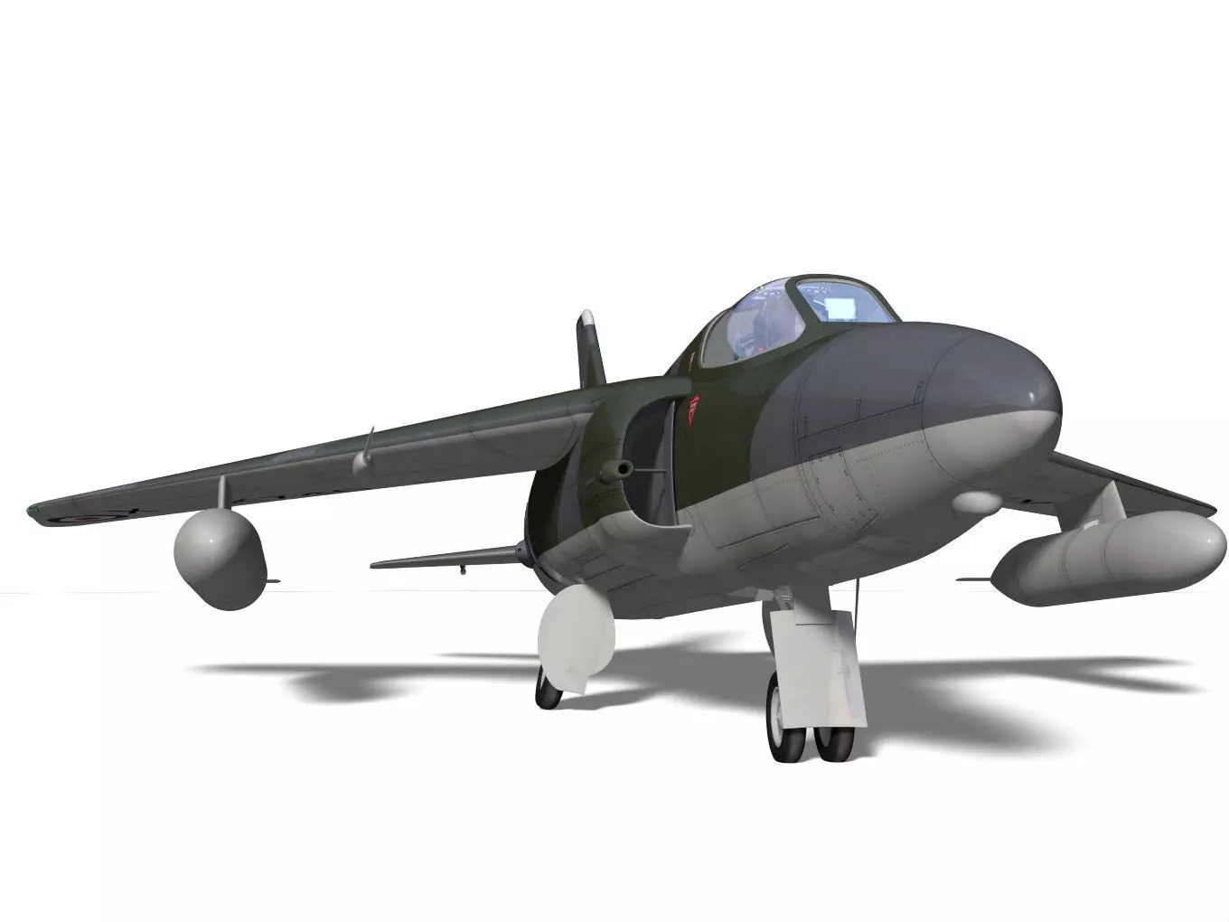 Folland gnat F1 3D model_7
