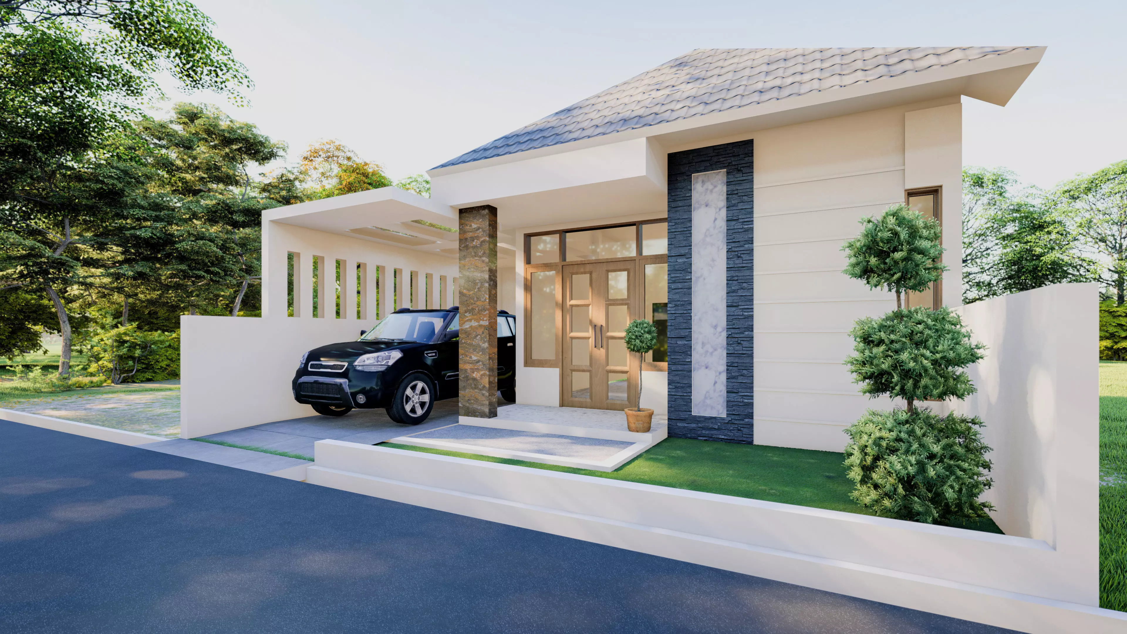 MINIMALIST HOUSE DESIGN 3D model_2