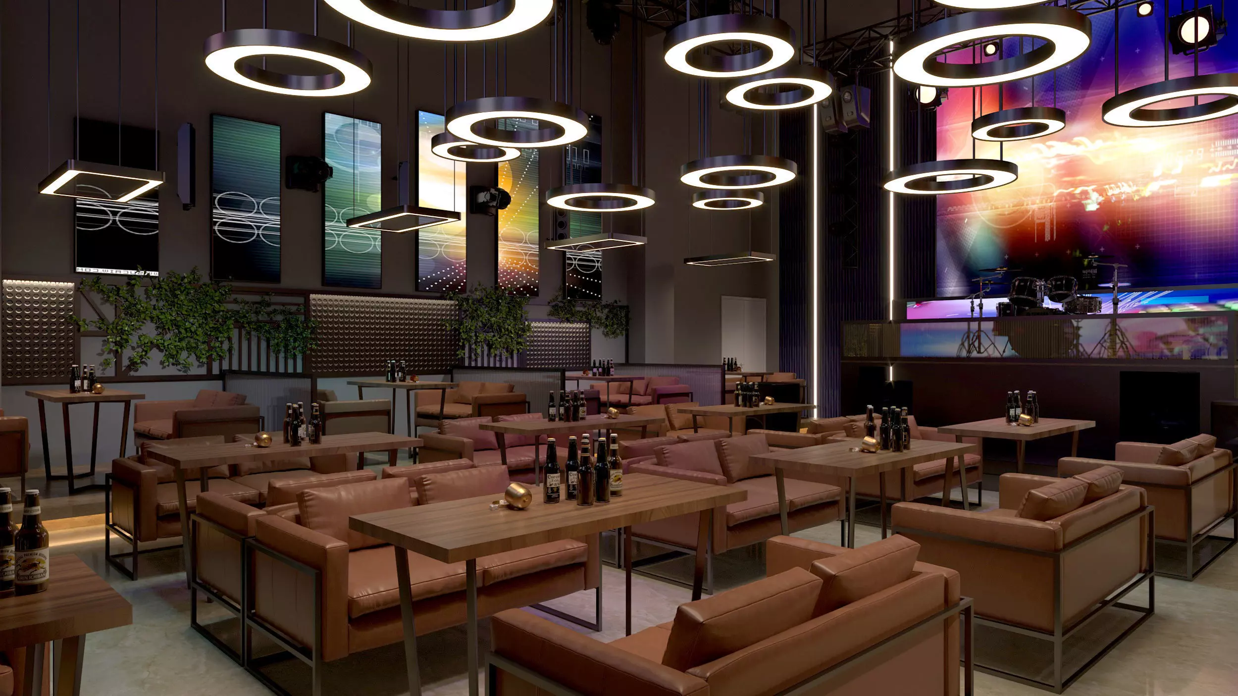 Restaurant Cafe Bar Pub Scene Render Ready 3D model_2