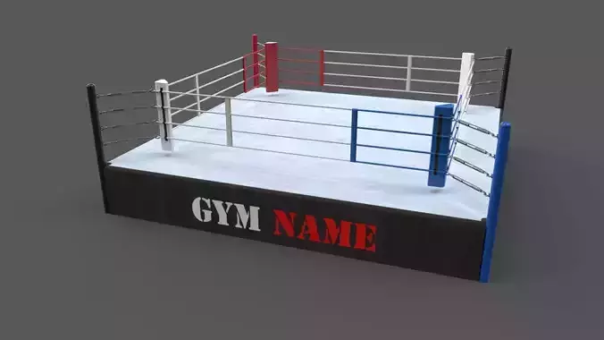 PBR Modular Professional Boxing Rings 18ftx18ft Low-poly 3D model