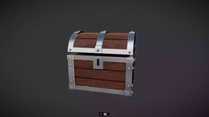 wooden treasure chest with metal