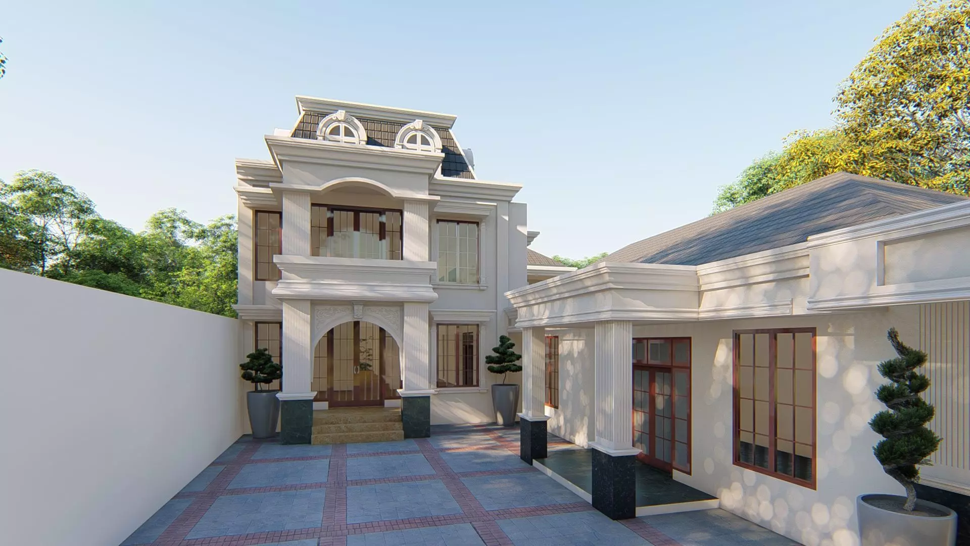 CLASSIC AMERICAN HOME DESIGN 3D model