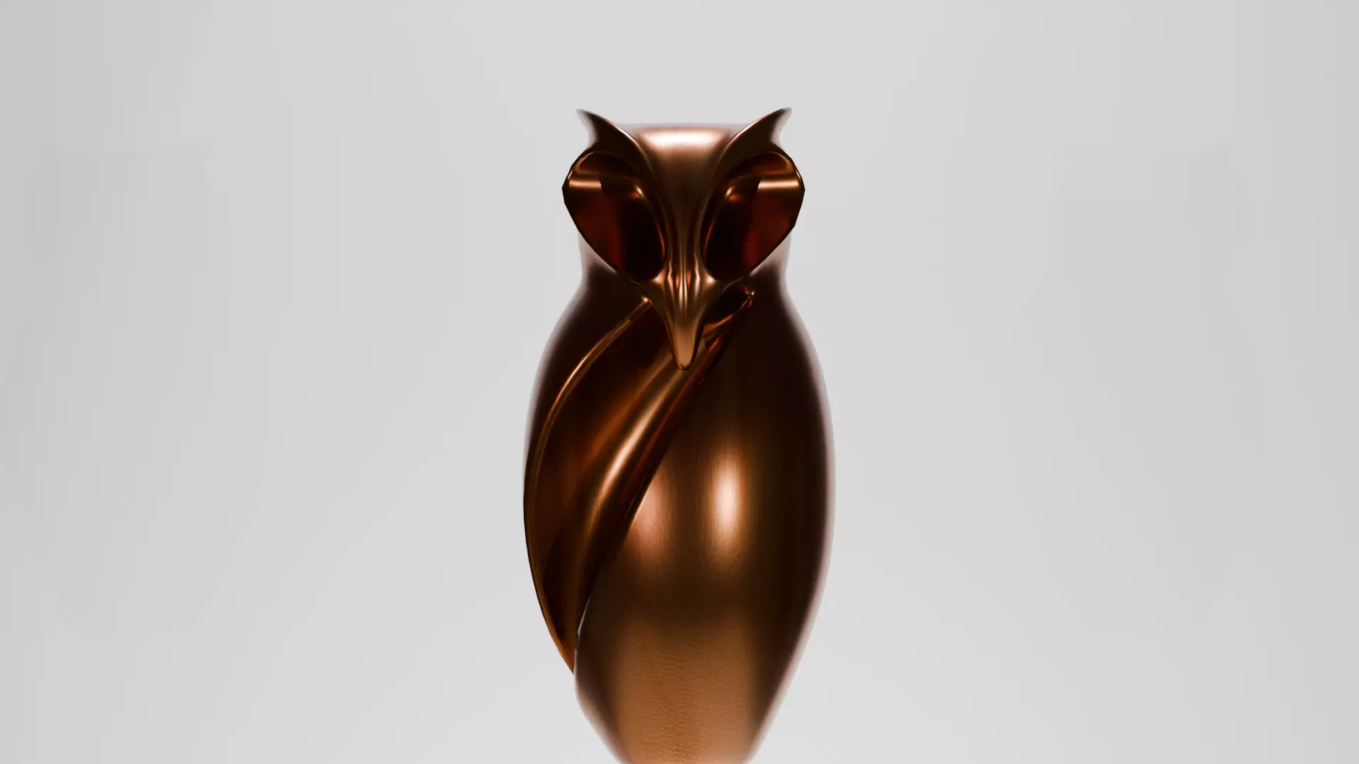 owl sculpture Low-poly 3D model_4