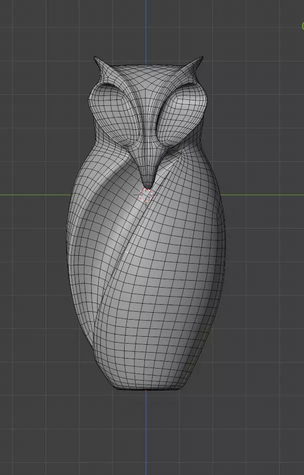 owl sculpture Low-poly 3D model_3