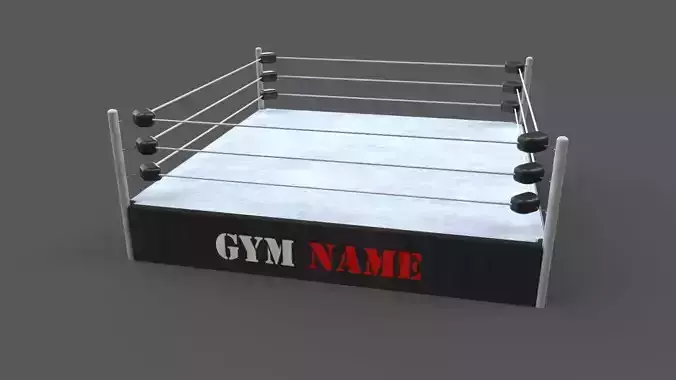 PBR Modular Professional Wrestling Rings 20ftx20ft Low-poly 3D model