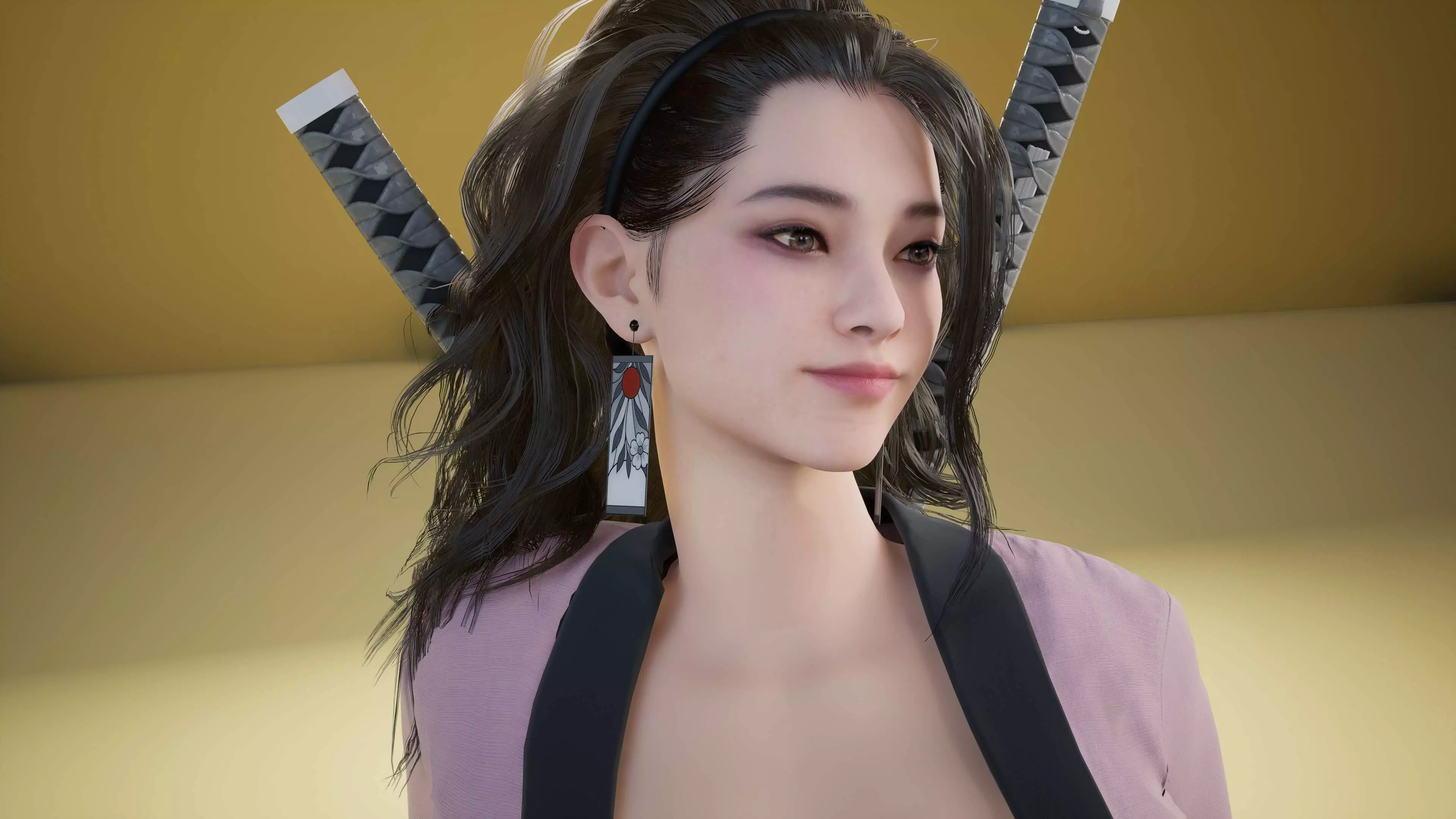 Shinobi Fighter Girl Low-poly 3D model_8