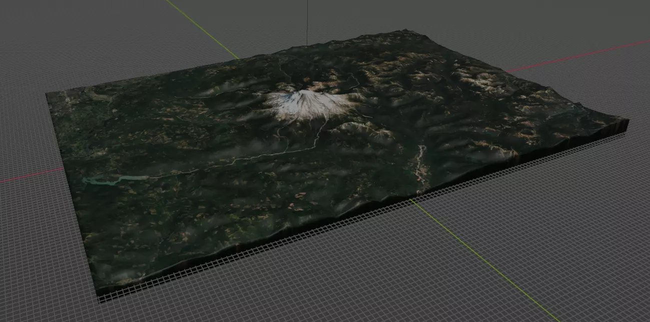 Mt Rainier Topography Map 3D print model