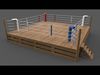 PBR Modular Wood Boxing Rings 20ftx20ft Low-poly 3D model_2