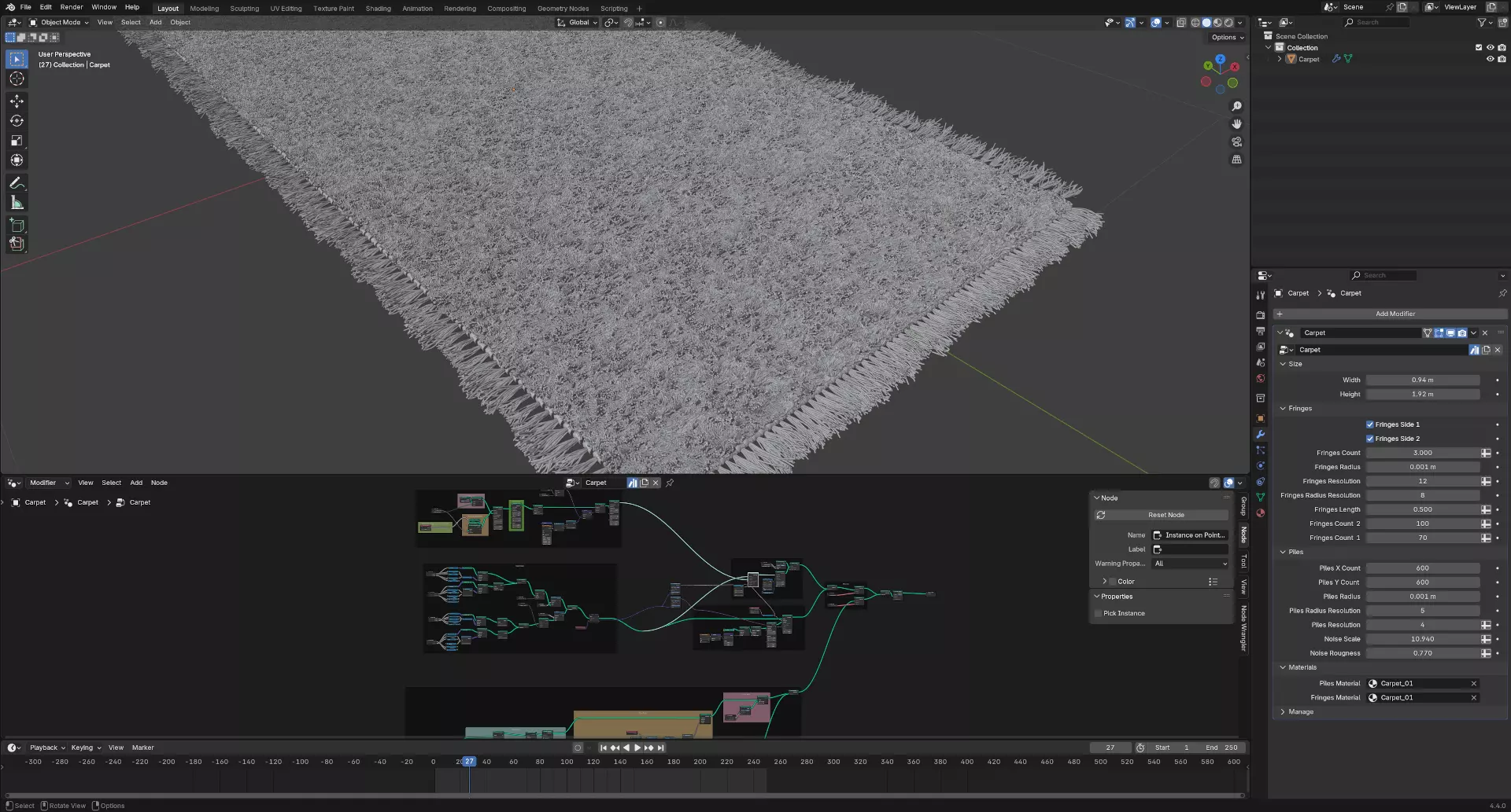 Parametric Carpet for Blender 3D model_3