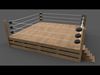 PBR Modular Wood Wrestling Rings 20ftx20ft Low-poly 3D model_1
