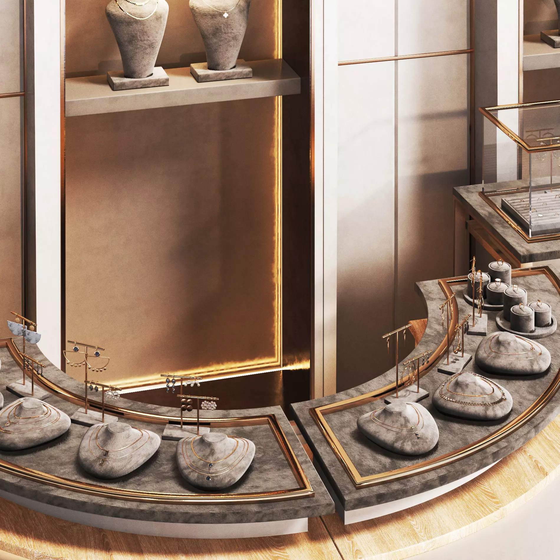 Jewelry store 03 showcase Low-poly 3D model_8