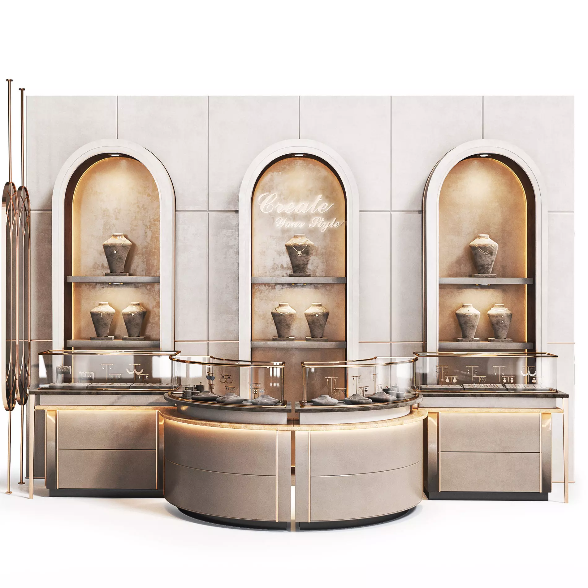 Jewelry store 03 showcase Low-poly 3D model_1