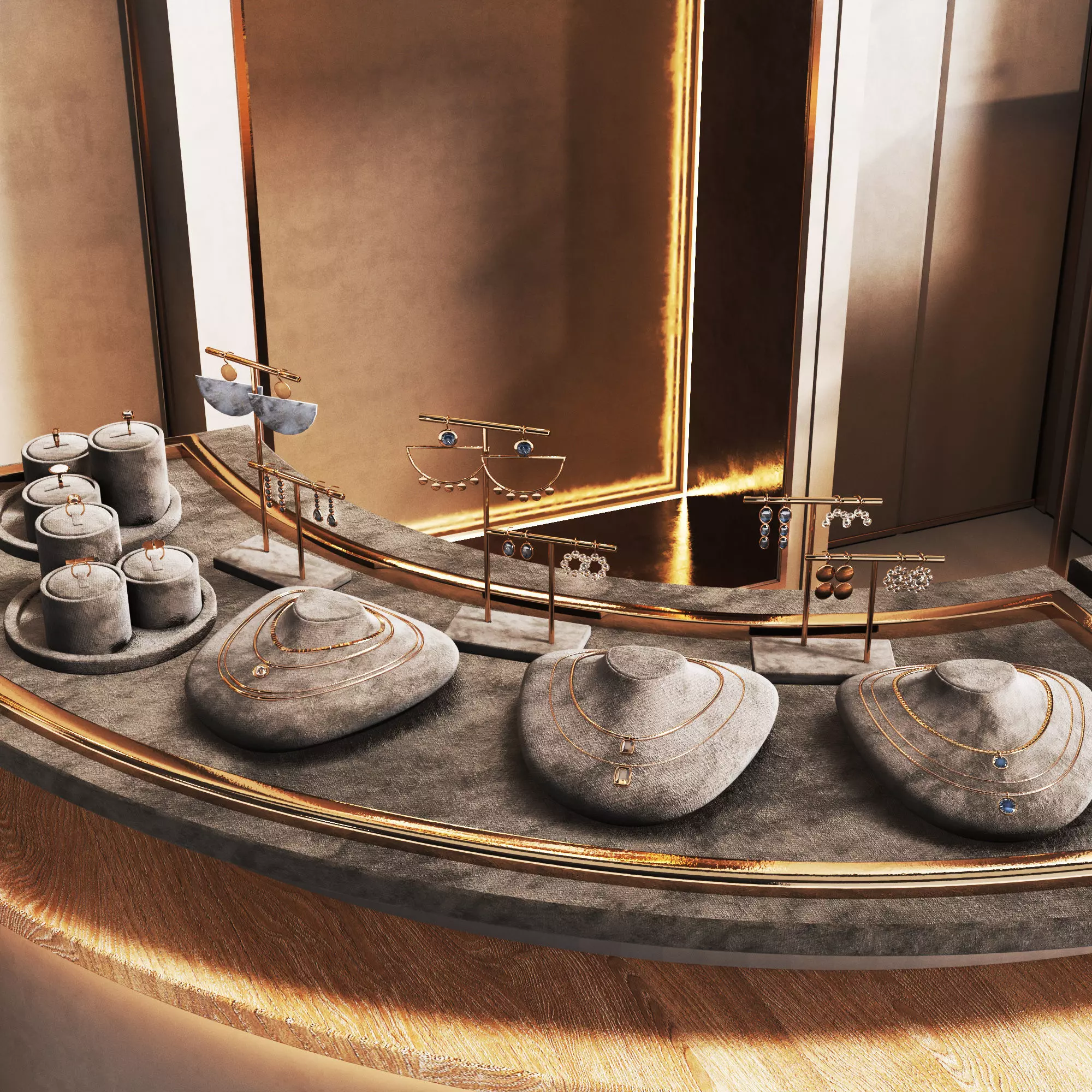 Jewelry store 03 showcase Low-poly 3D model_5