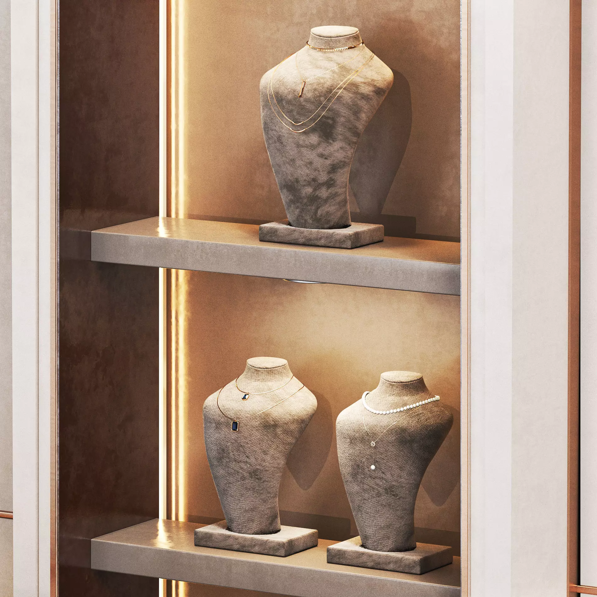 Jewelry store 03 showcase Low-poly 3D model_9