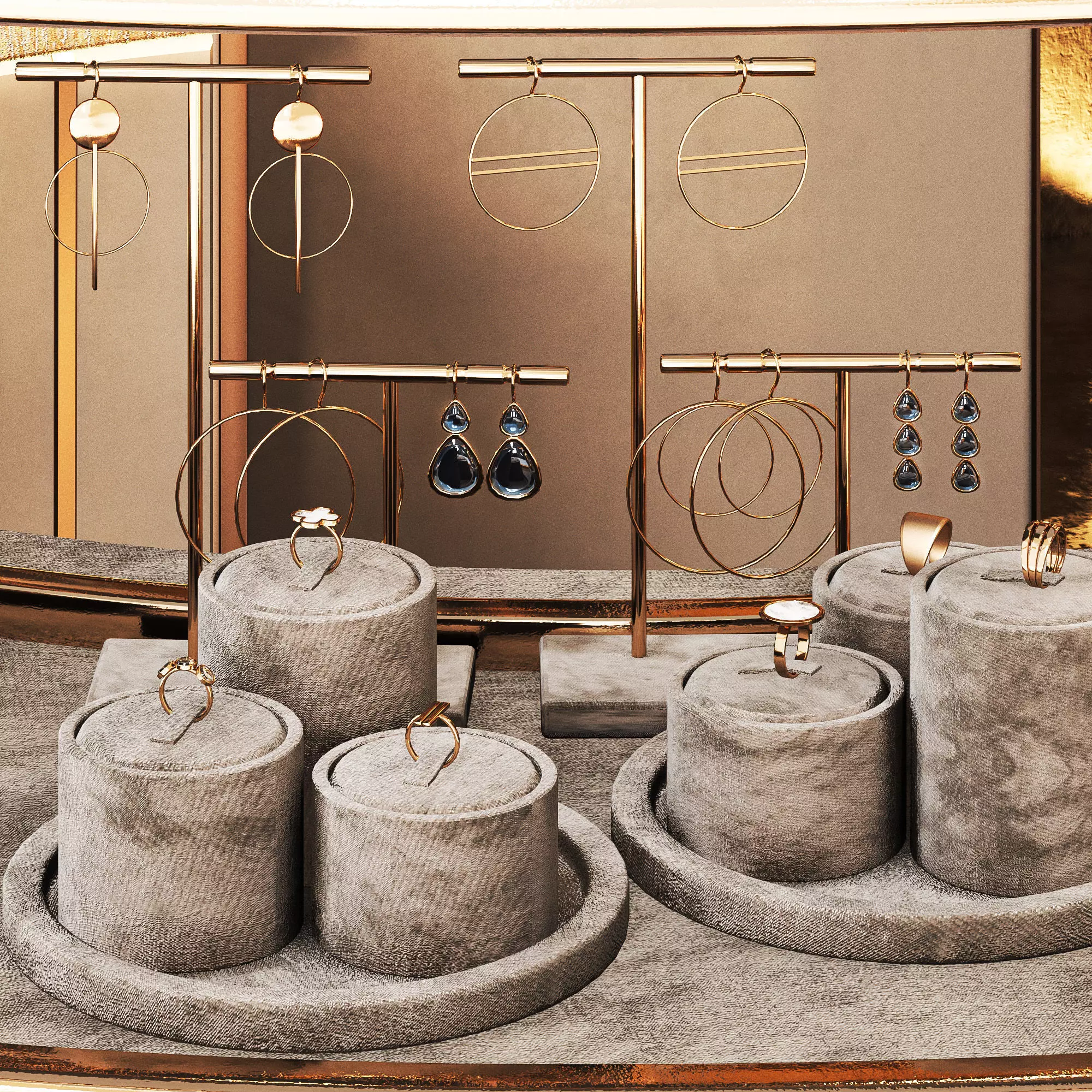 Jewelry store 03 showcase Low-poly 3D model_3