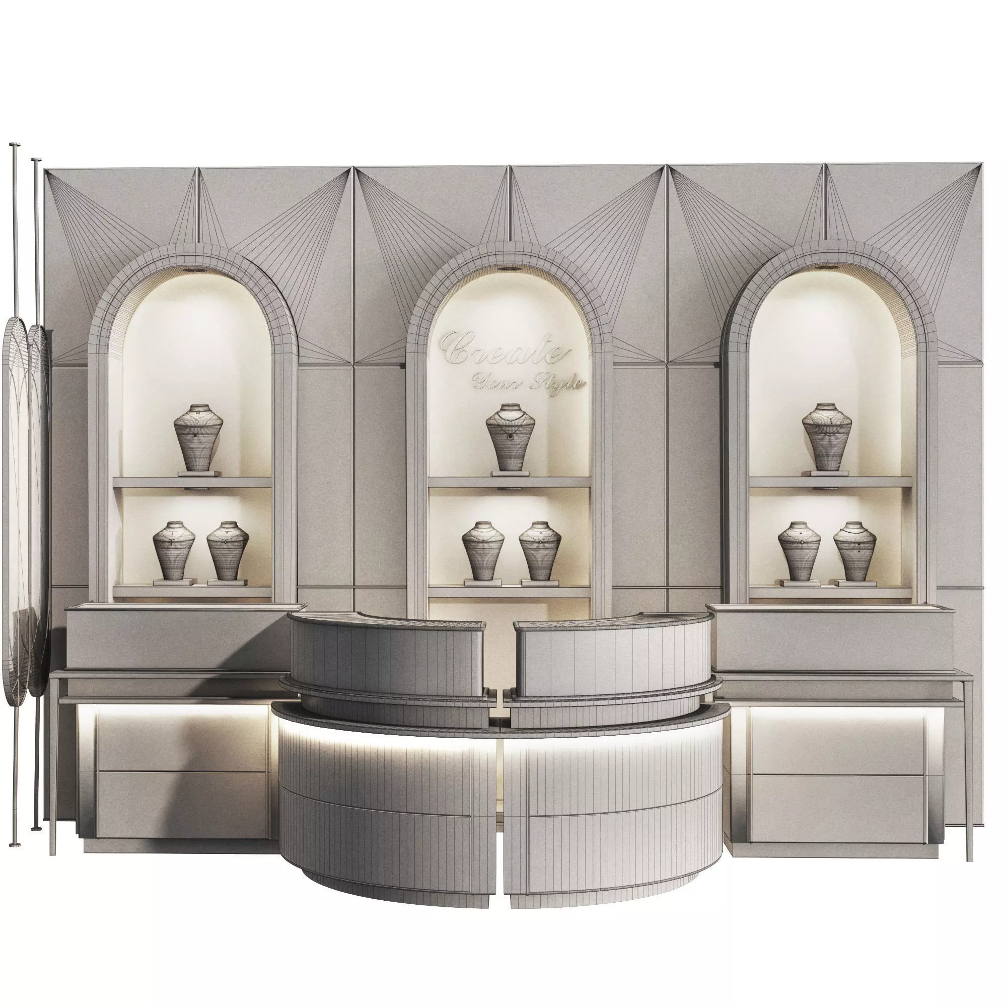 Jewelry store 03 showcase Low-poly 3D model_13