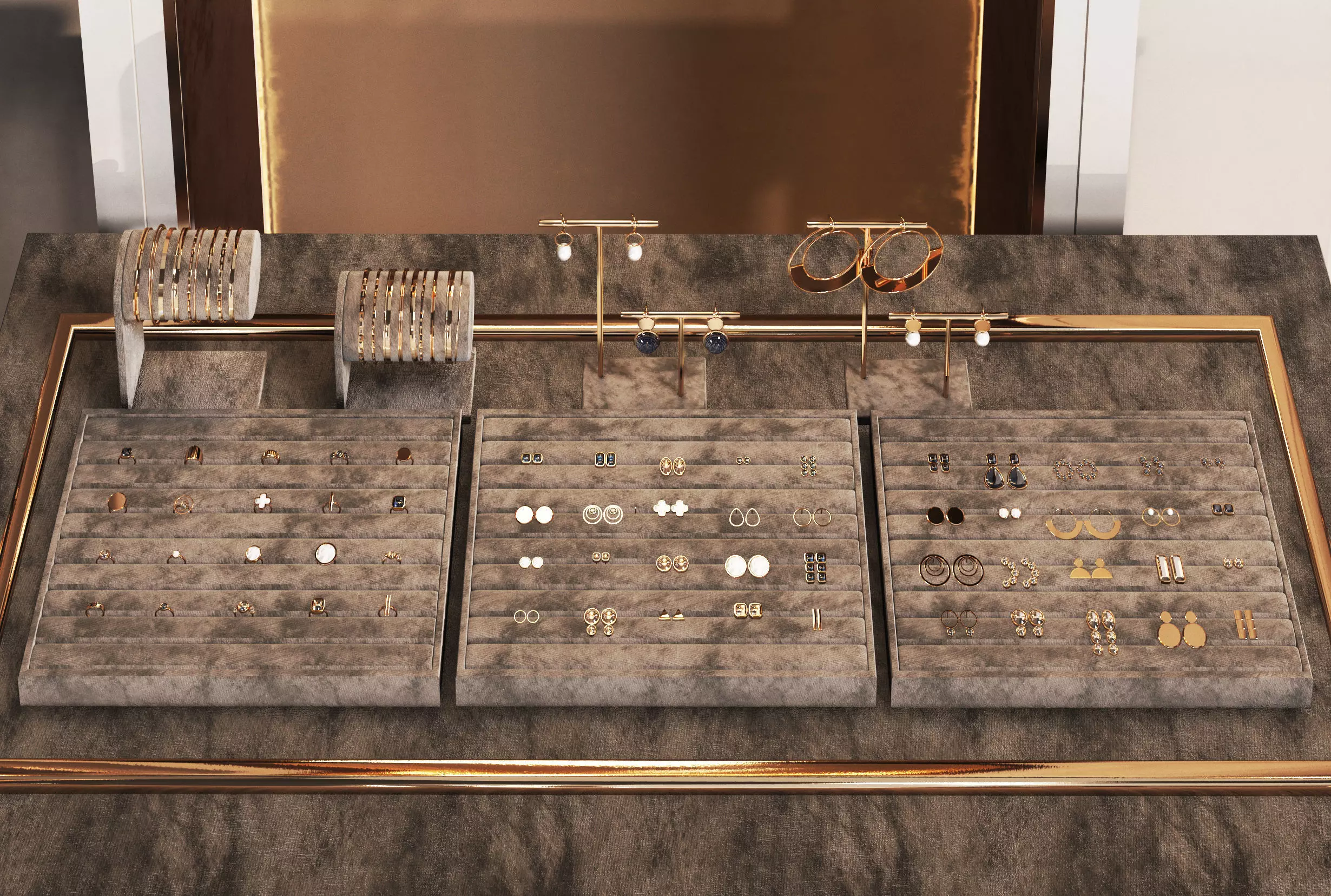 Jewelry store 03 showcase Low-poly 3D model_7