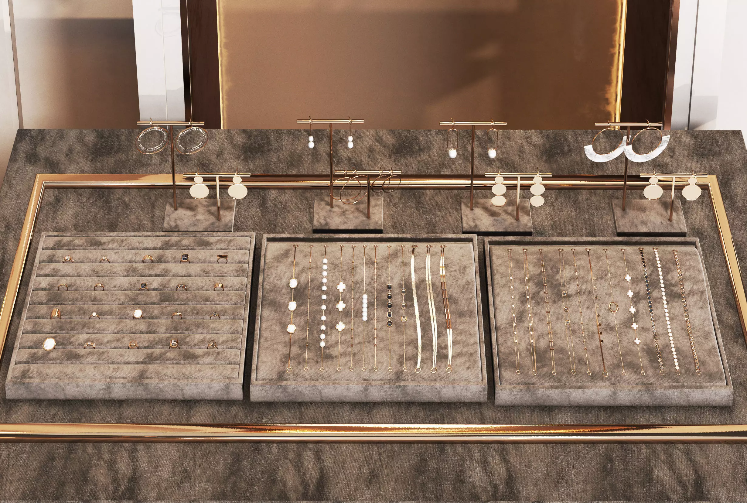 Jewelry store 03 showcase Low-poly 3D model_6