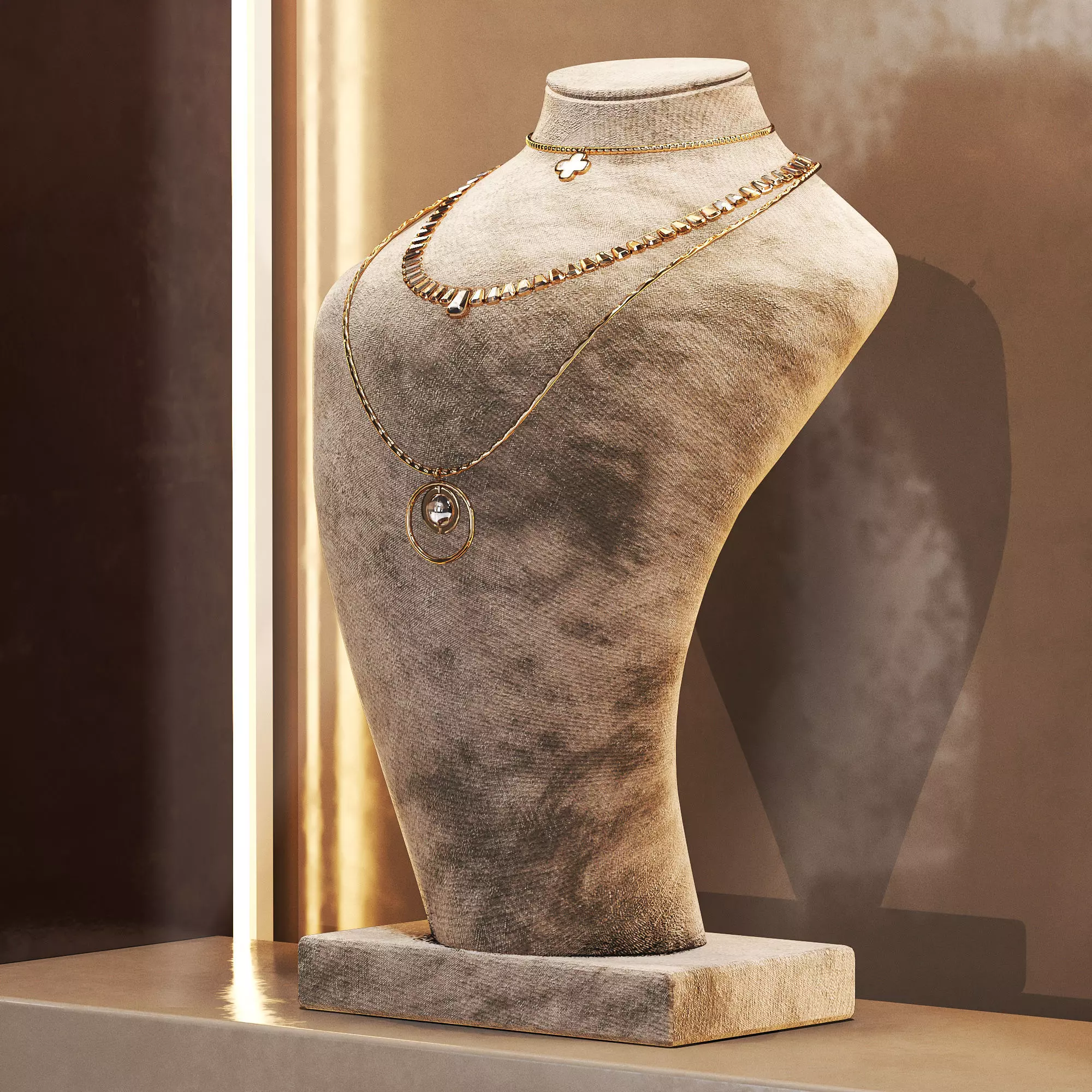 Jewelry store 03 showcase Low-poly 3D model_4