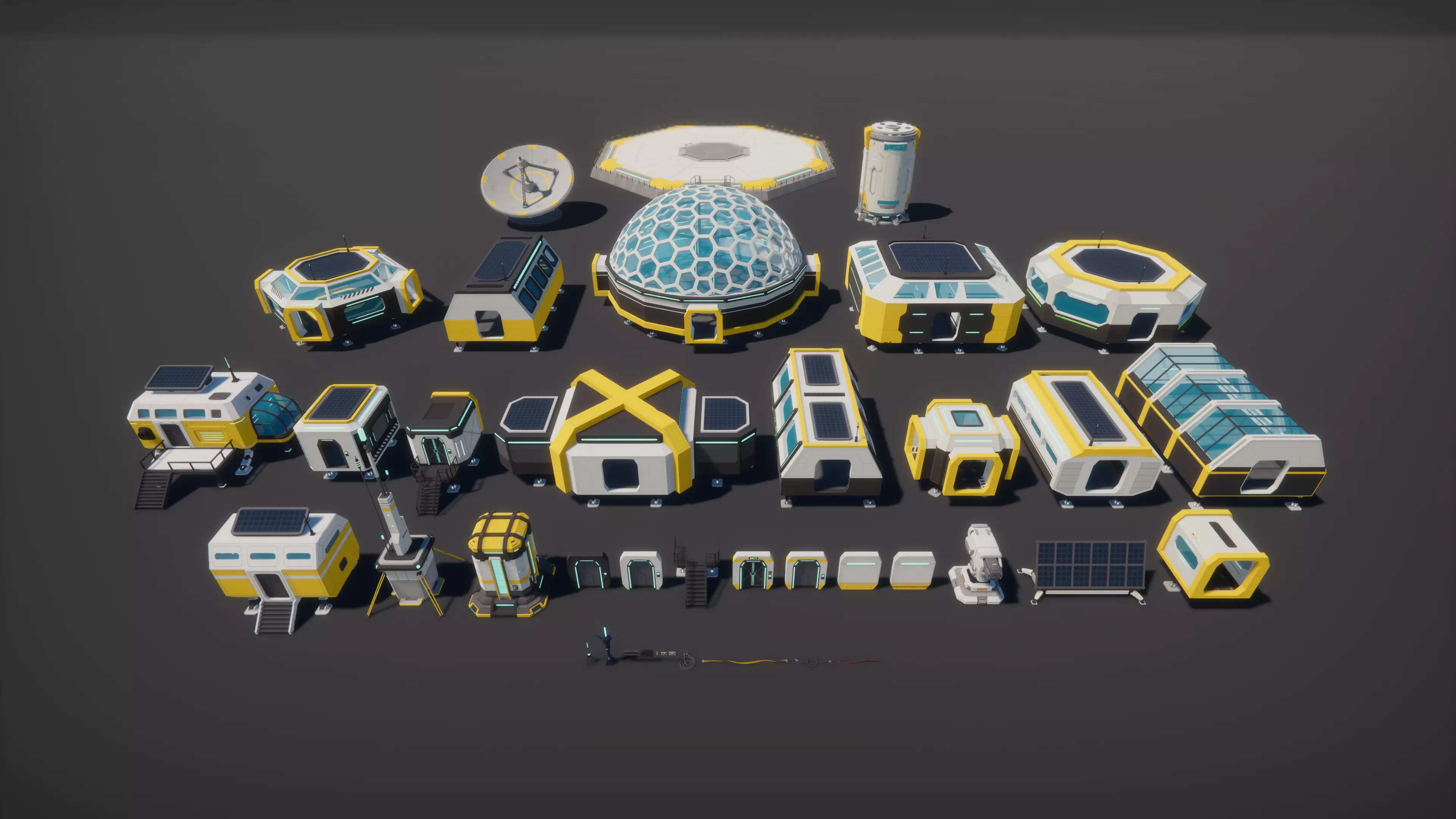 Low Poly Sci-Fi Planet Base Low-poly 3D model_21