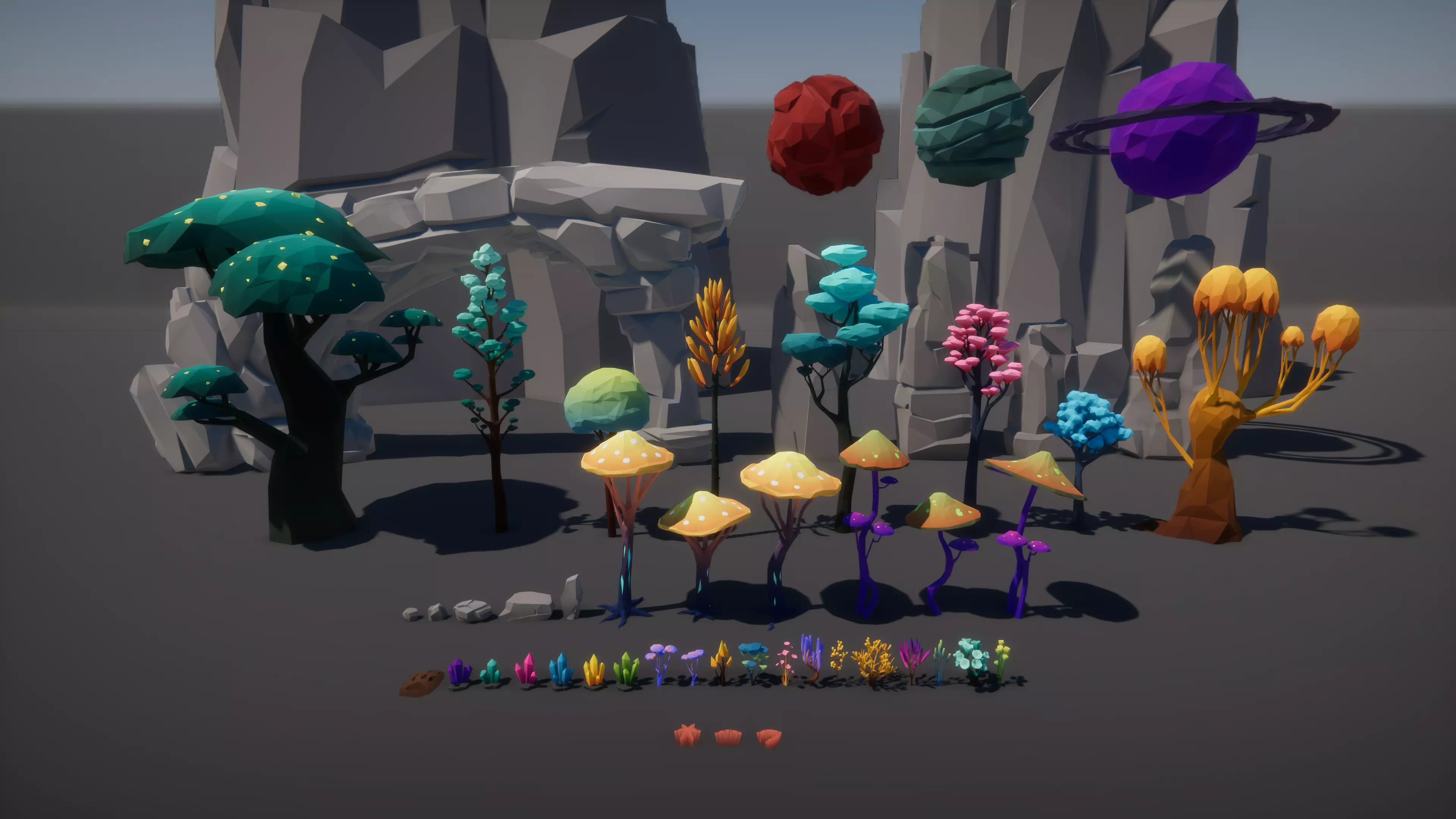 Low Poly Sci-Fi Planet Base Low-poly 3D model_23