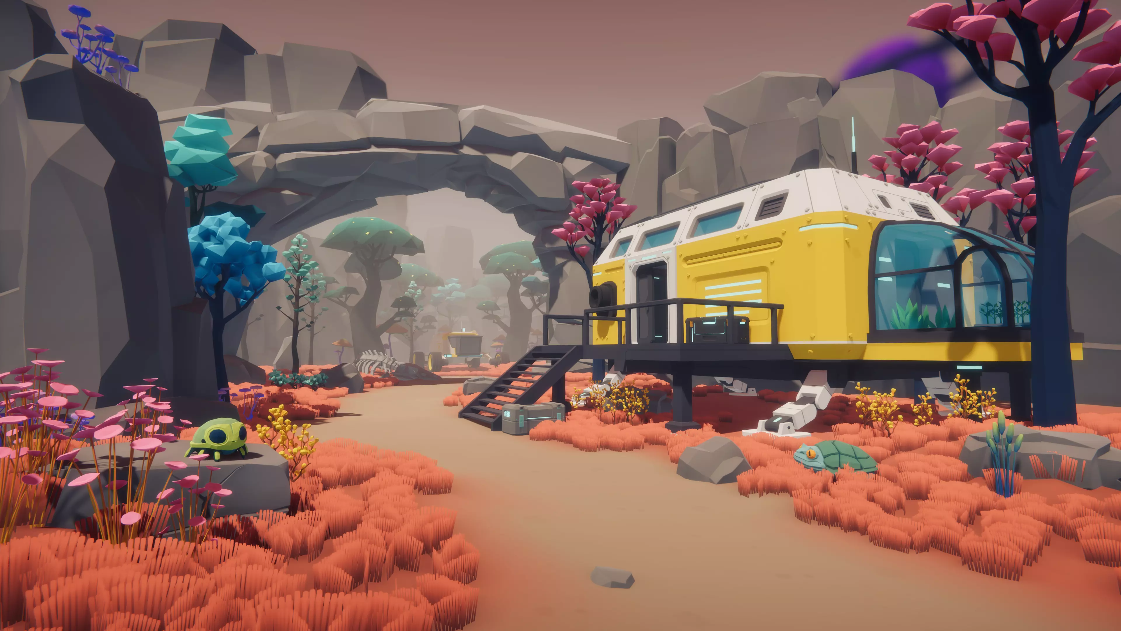 Low Poly Sci-Fi Planet Base Low-poly 3D model_1