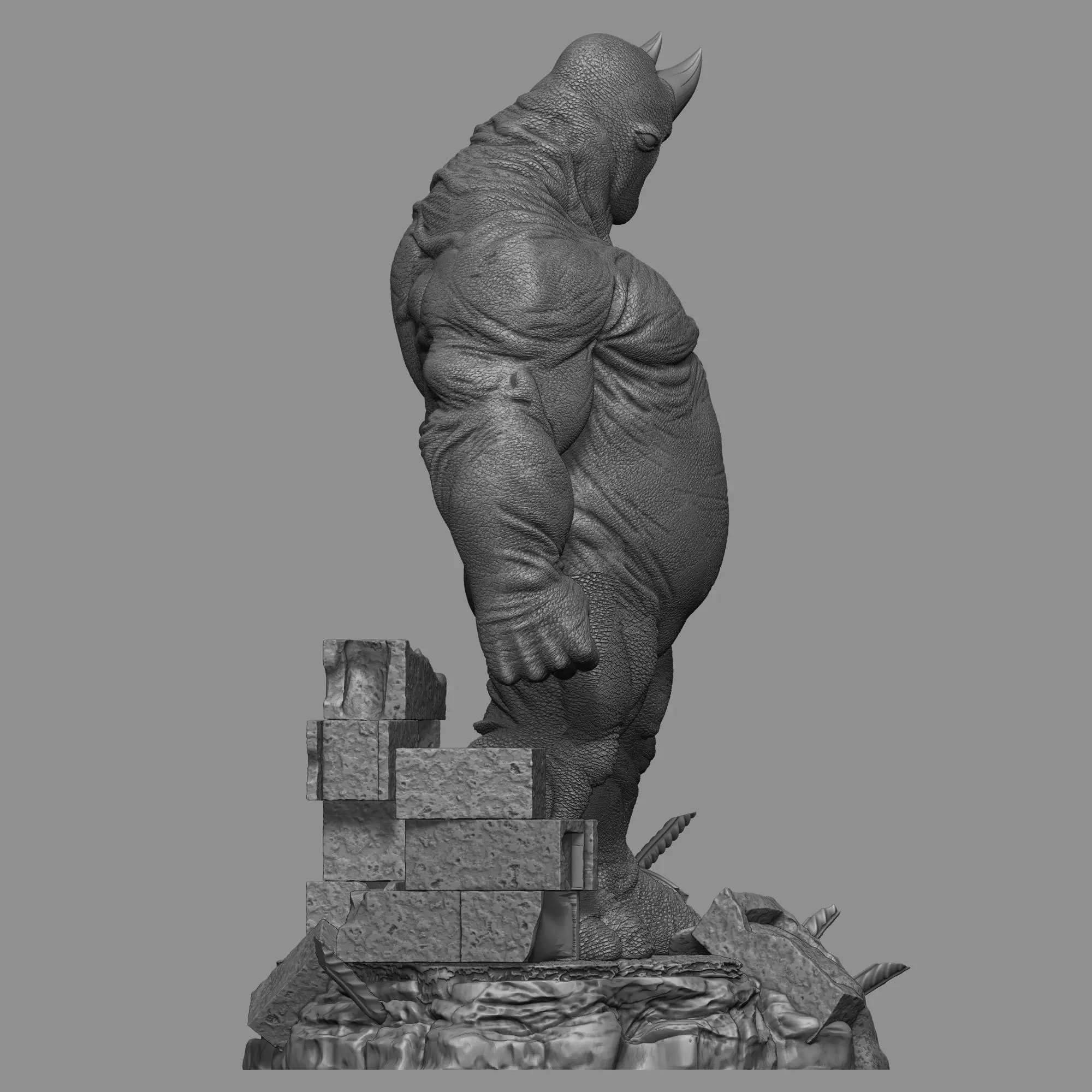 Rhino Comic Bowen Style  3D print model_2