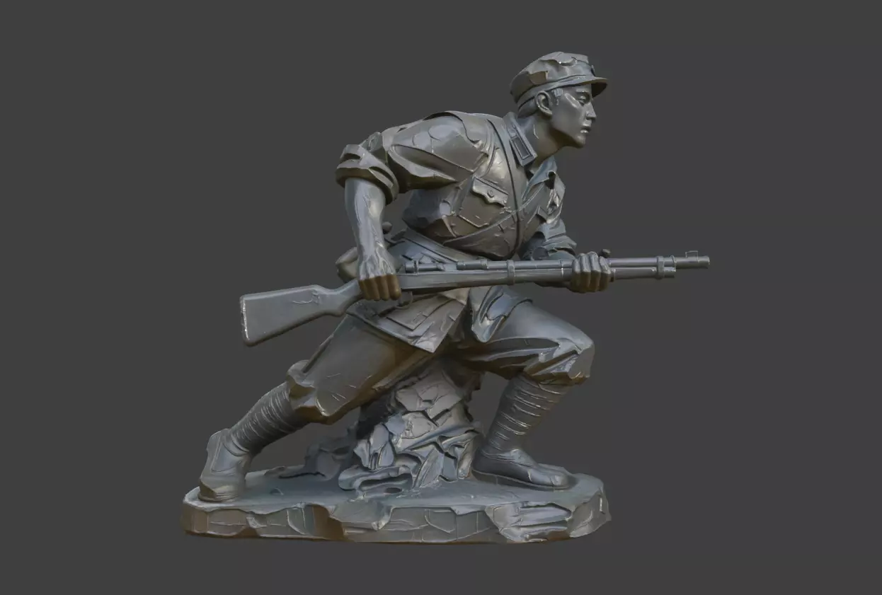 Red Army sculptures  Eighth Route Army sculptures 3D print model_0