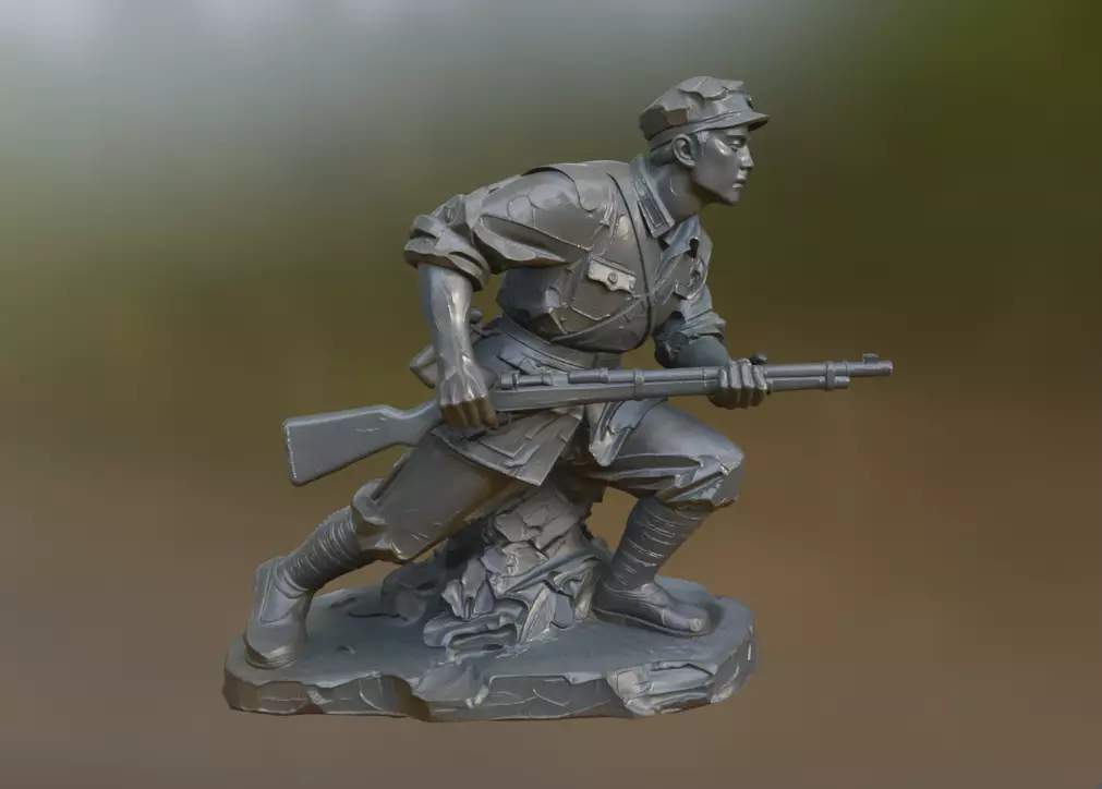 Red Army sculptures  Eighth Route Army sculptures 3D print model_2