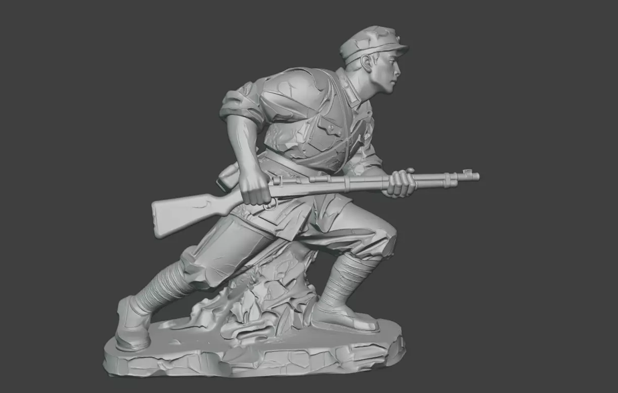 Red Army sculptures  Eighth Route Army sculptures 3D print model_3
