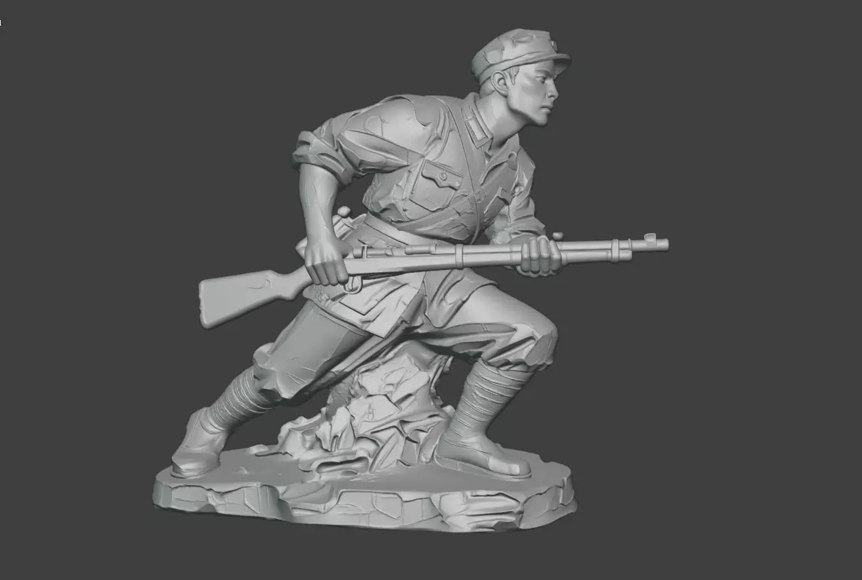 Red Army sculptures  Eighth Route Army sculptures 3D print model_6