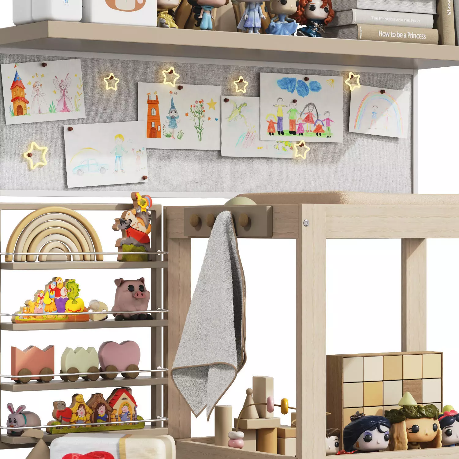 Ikea Sniglar Changing Table with Decor 3D model_2