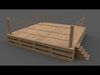 PBR Modular Wood Basic Wrestling Rings 20ftx20ft Low-poly 3D model_1
