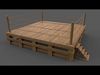 PBR Modular Wood Basic Wrestling Rings 20ftx20ft Low-poly 3D model_2