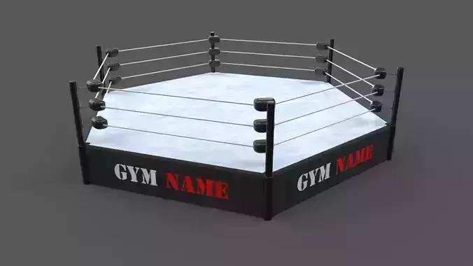 PBR Modular TNA Six sided Hexagon Wrestling Rings Low-poly 3D model