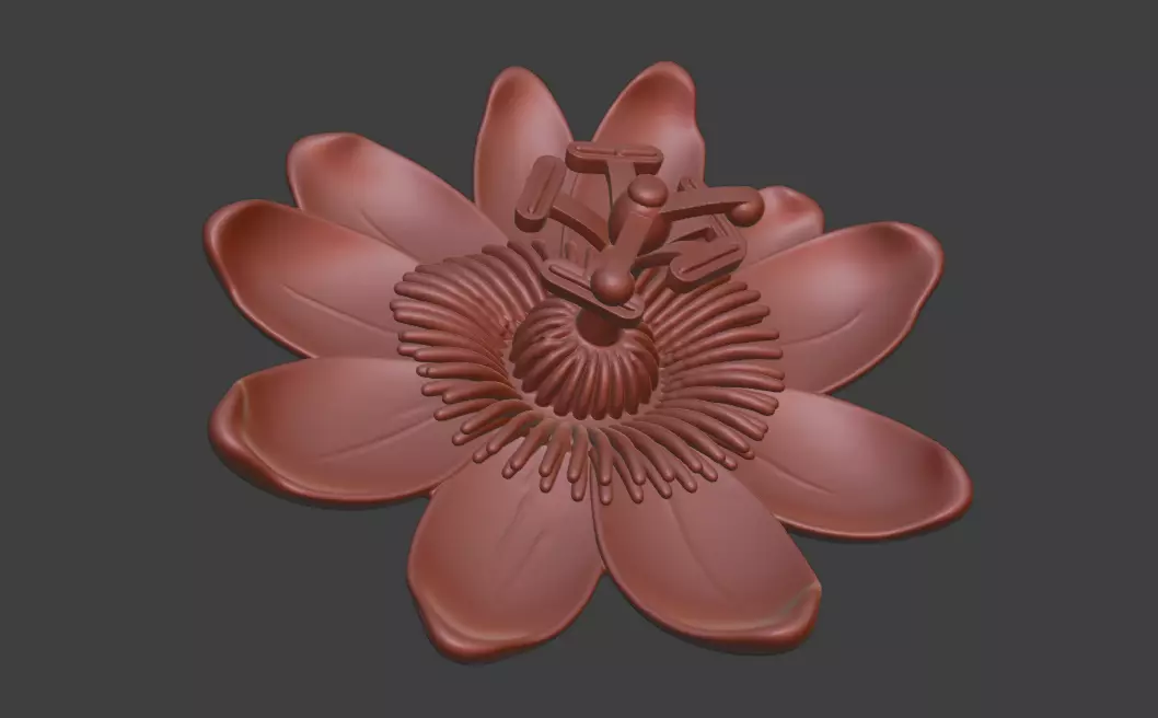 Passion fruit flower sculpture design 3d fresh flowers 3D print model_0