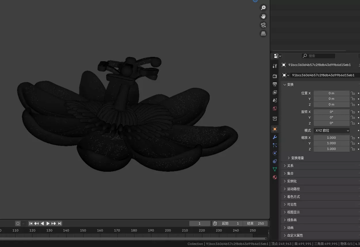 Passion fruit flower sculpture design 3d fresh flowers 3D print model_2