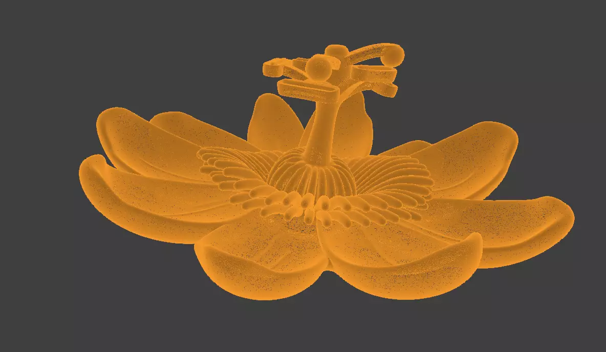 Passion fruit flower sculpture design 3d fresh flowers 3D print model_3