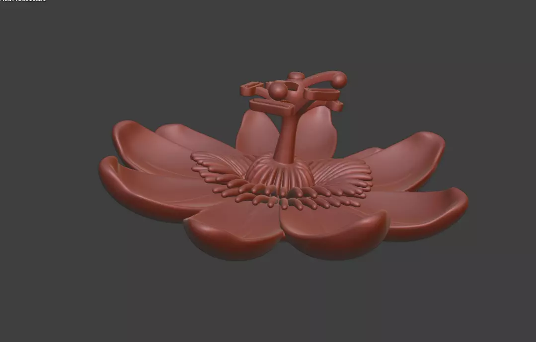 Passion fruit flower sculpture design 3d fresh flowers 3D print model_4