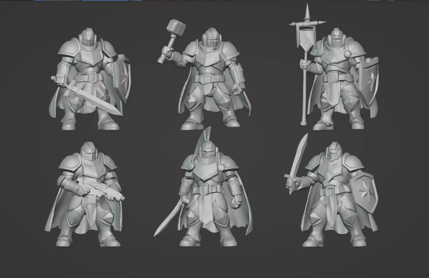 Void Paladins Heavy Line Infantry 6 Poses Print-Ready STL 3D print model