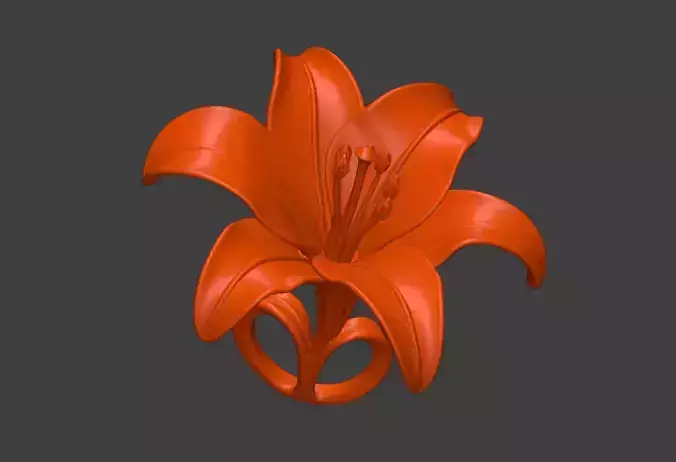 Download 3D file of Lily  lily sculpture  3D model of lily STL