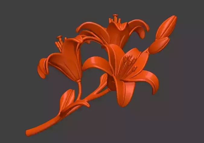 Download 3D file of Lily  lily sculpture 3D model of lily STL